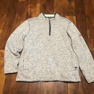 Orvis Quarter-Zip Pullover Men's Size 2XL Sherpa Lined Fleece Gray Outdoor Warm